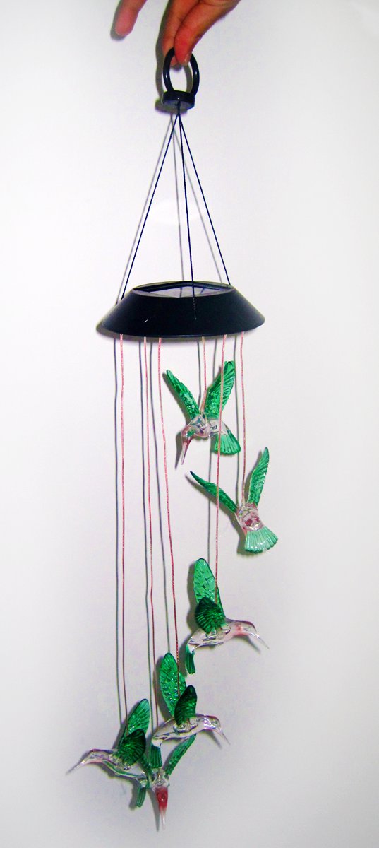 Solar Wind Chimes Lights with bird